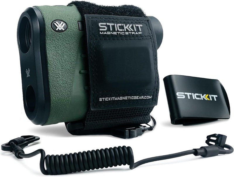 Stick It Magnetic Strap for Hunting Rangefinder, Securely Attaches to Belt, Pack, Gear, Stand or Blind, Silent Hold with Metal Clip and Safety Cord - Rangefinder Not Included - Image 1